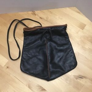 Dick Muller Tulip Handbag, Black Leather